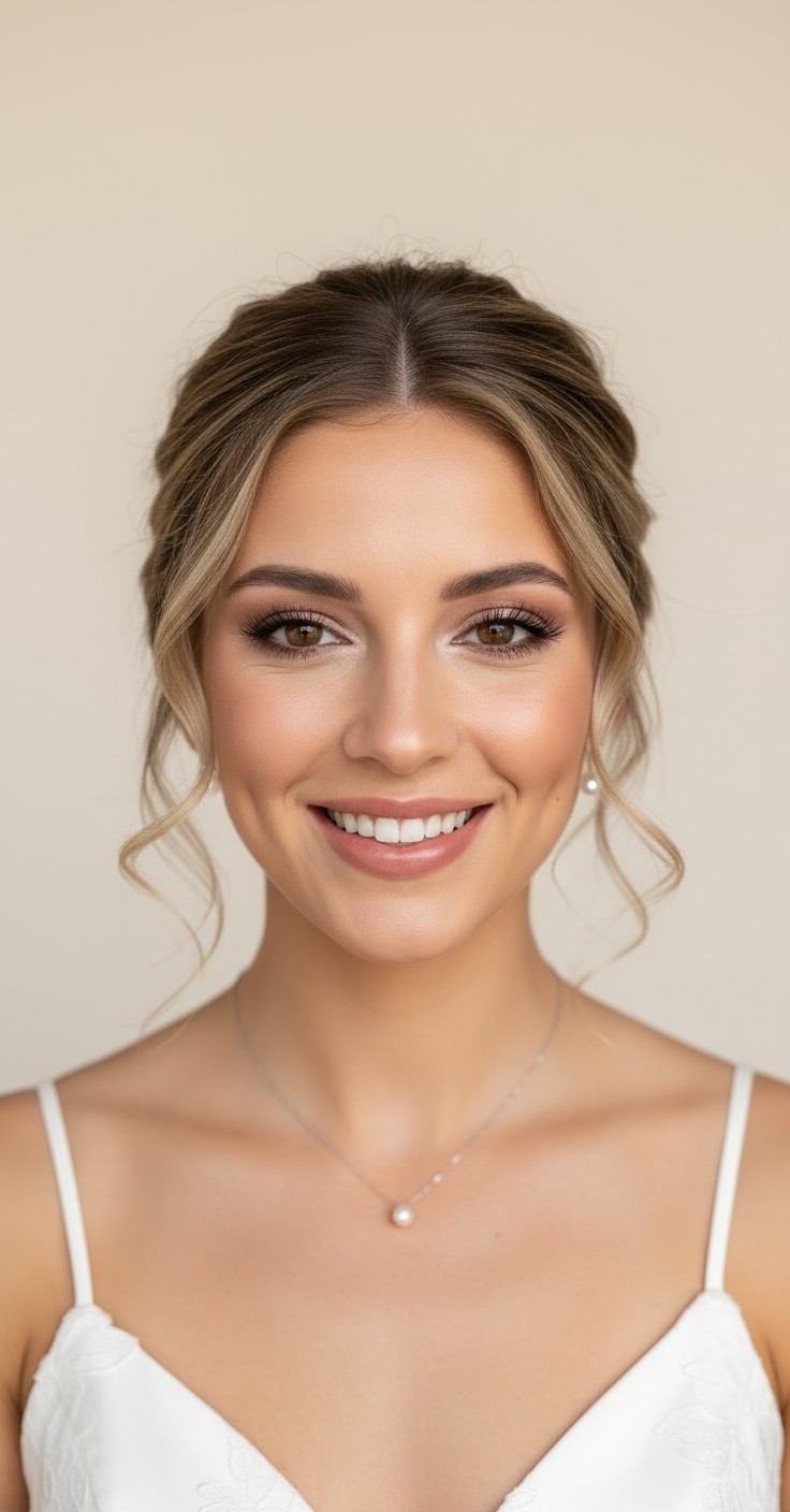 After Low Curly Bun Wedding Hair